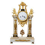 Early 18th Century Marble Portico Mantle Clock